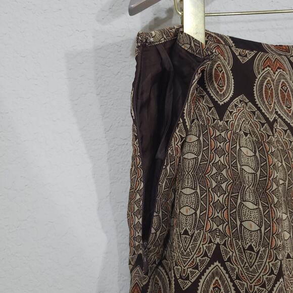 Le Suit Skirt Womens 18 Brown lightweight flowy Below Knee A Line Versat… - Picture 7 of 12